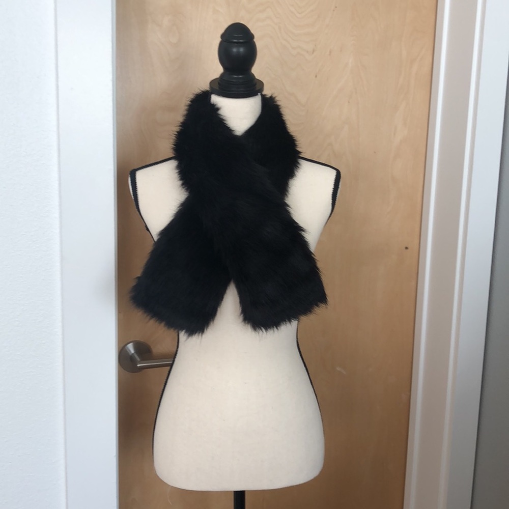 Unreal Fur Black Faux Fur Scarf - NWOT